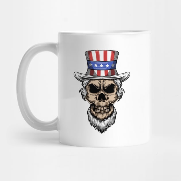 Uncle Sam Skull 4th of July American Patriotic Gift by Ramadangonim